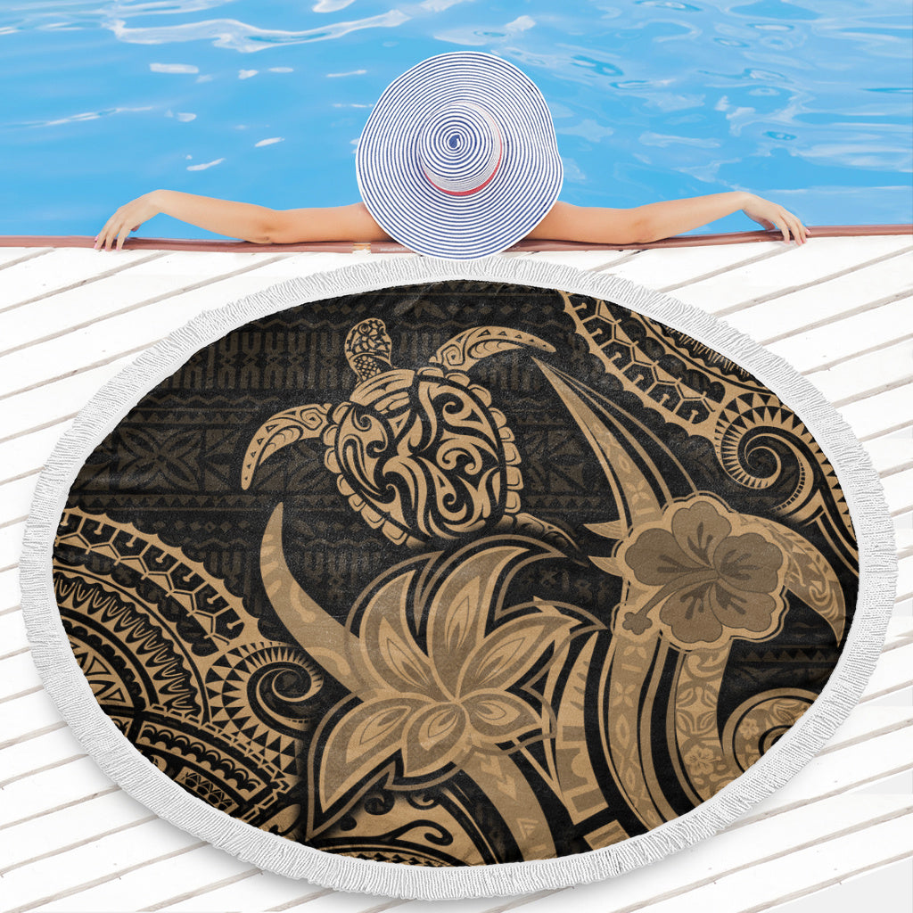 Hawaii Beach Blanket Honu Turtle Hibiscus Tribal Legacy