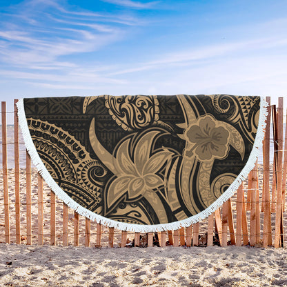 Hawaii Beach Blanket Honu Turtle Hibiscus Tribal Legacy