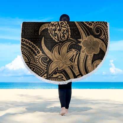 Hawaii Beach Blanket Honu Turtle Hibiscus Tribal Legacy