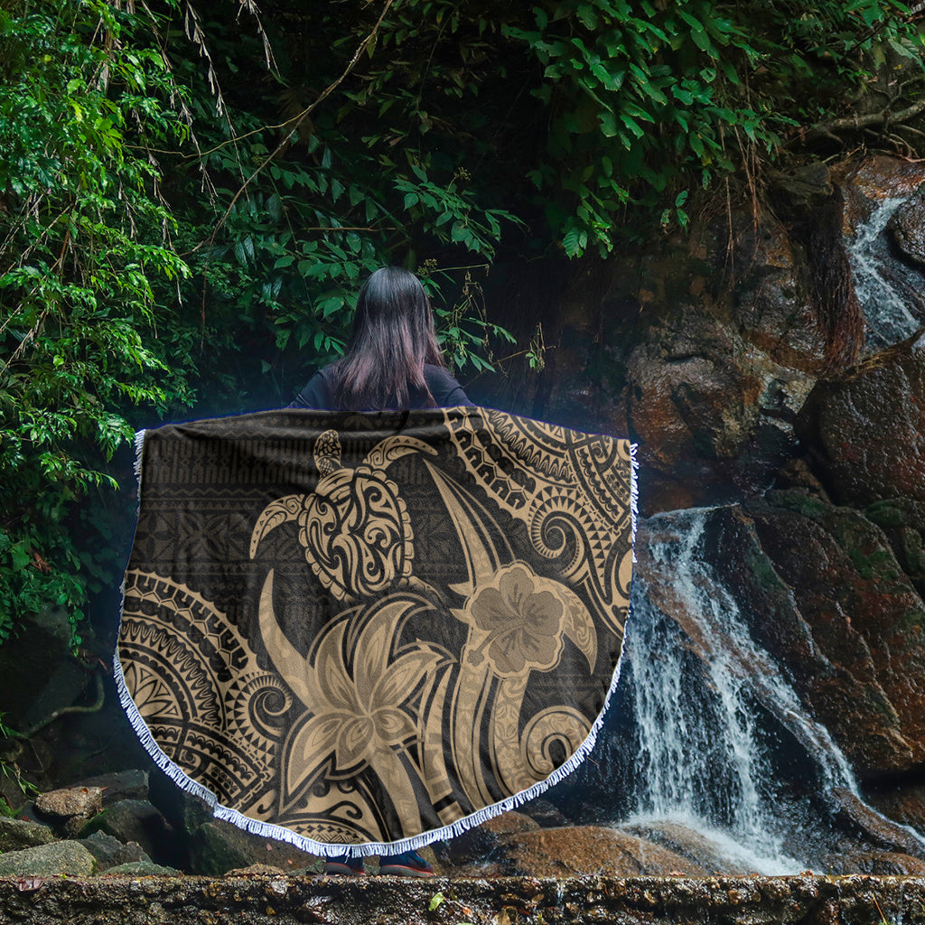 Hawaii Beach Blanket Honu Turtle Hibiscus Tribal Legacy