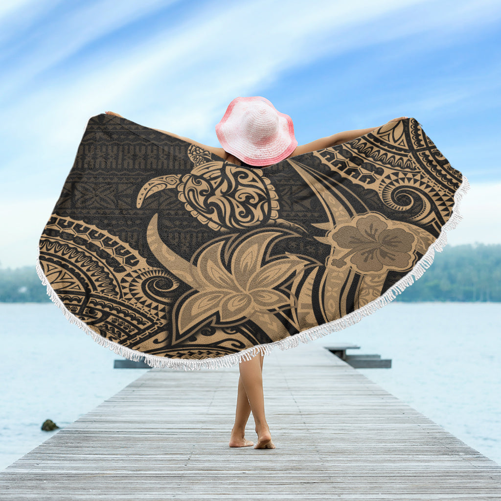 Hawaii Beach Blanket Honu Turtle Hibiscus Tribal Legacy