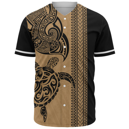Hawaii Baseball Shirt Polynesia Tribal Turtle Tattoo