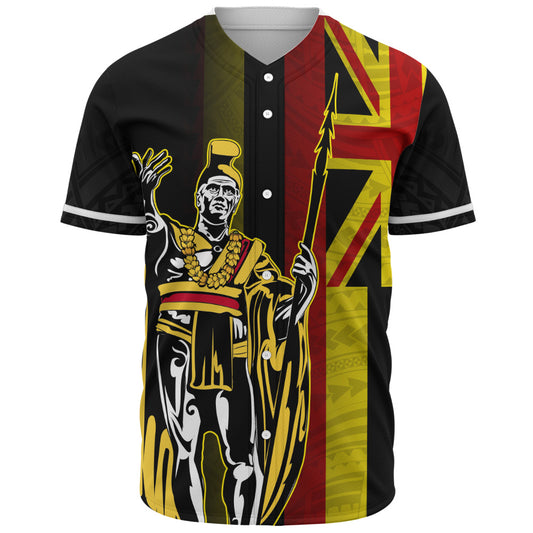 Hawaii Baseball Shirt King Kamehameha Gold Flag Island Royalty Style