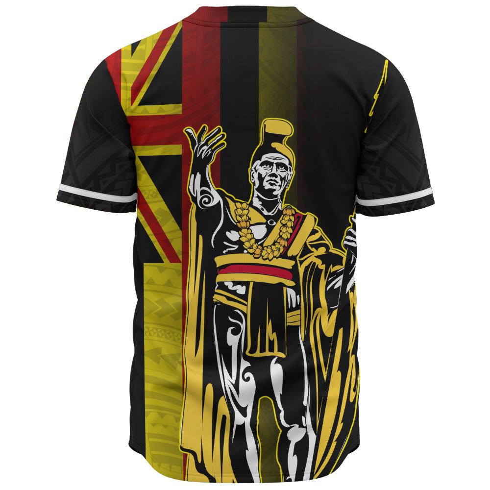 Hawaii Baseball Shirt King Kamehameha Gold Flag Island Royalty Style