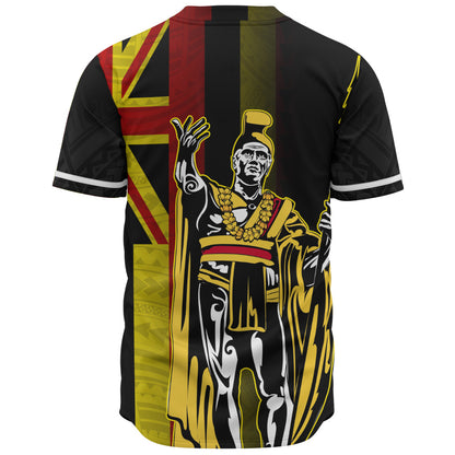 Hawaii Baseball Shirt King Kamehameha Gold Flag Island Royalty Style