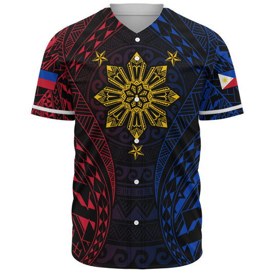 Philippines Filipinos Baseball Shirt Sun Flag Tribal Tattoo Pattern
