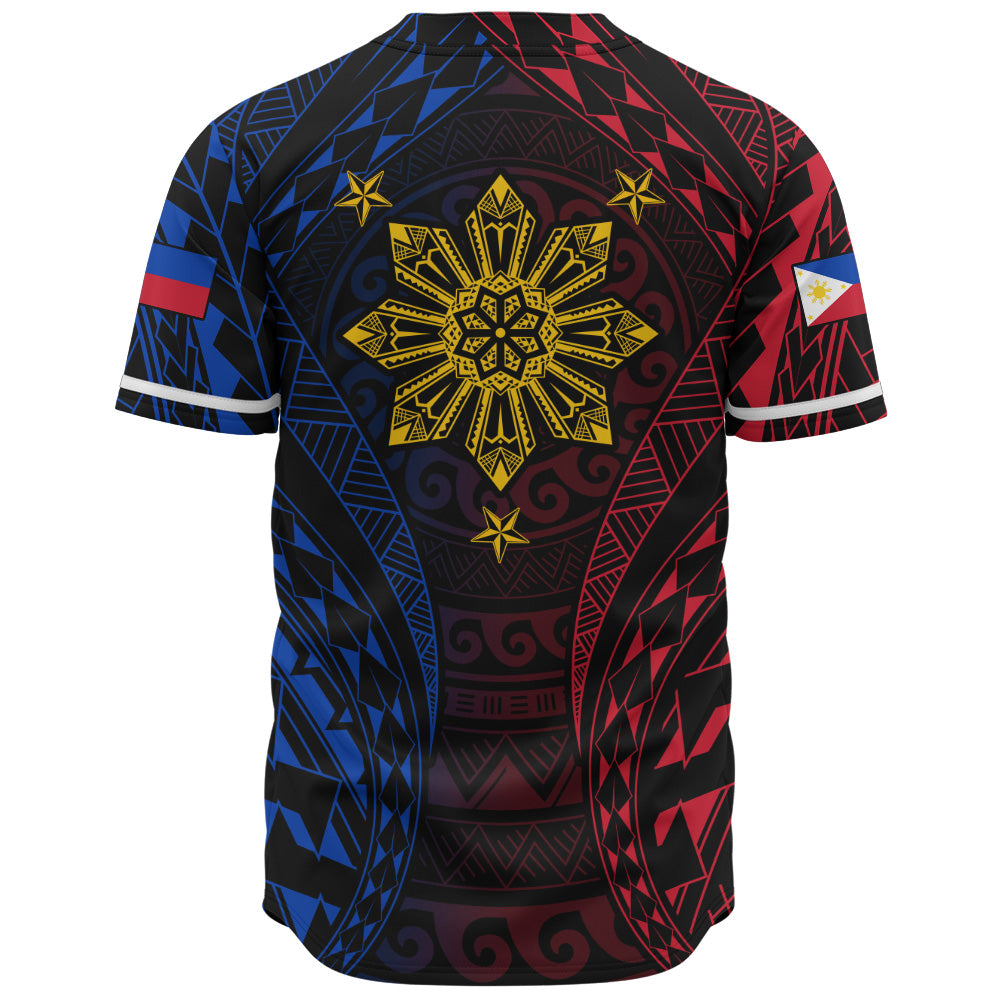 Philippines Filipinos Baseball Shirt Sun Flag Tribal Tattoo Pattern