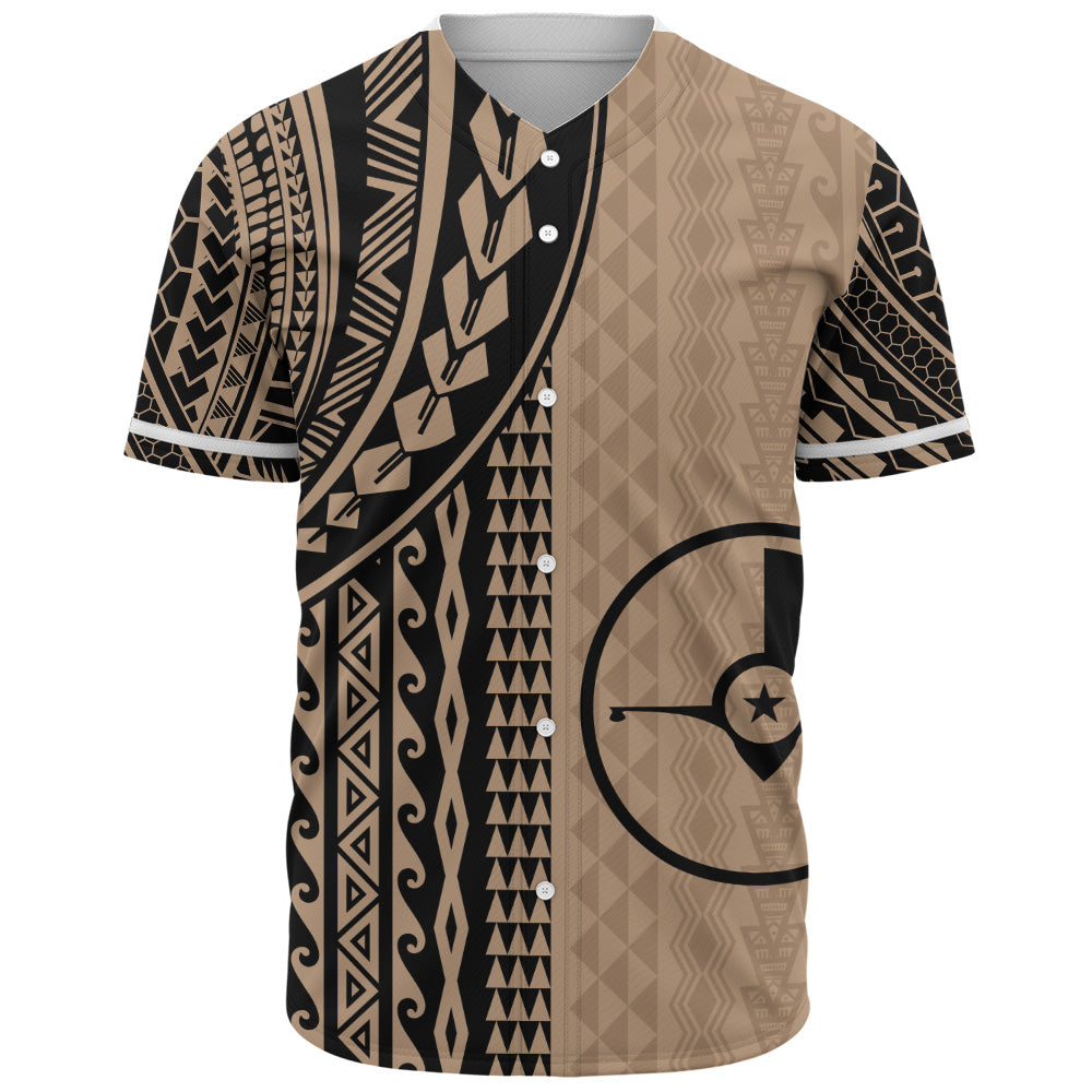 Yap State Baseball Shirt Polynesian Tattoo