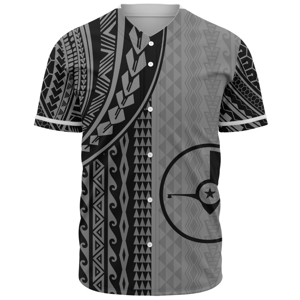 Yap State Baseball Shirt Polynesian Tattoo
