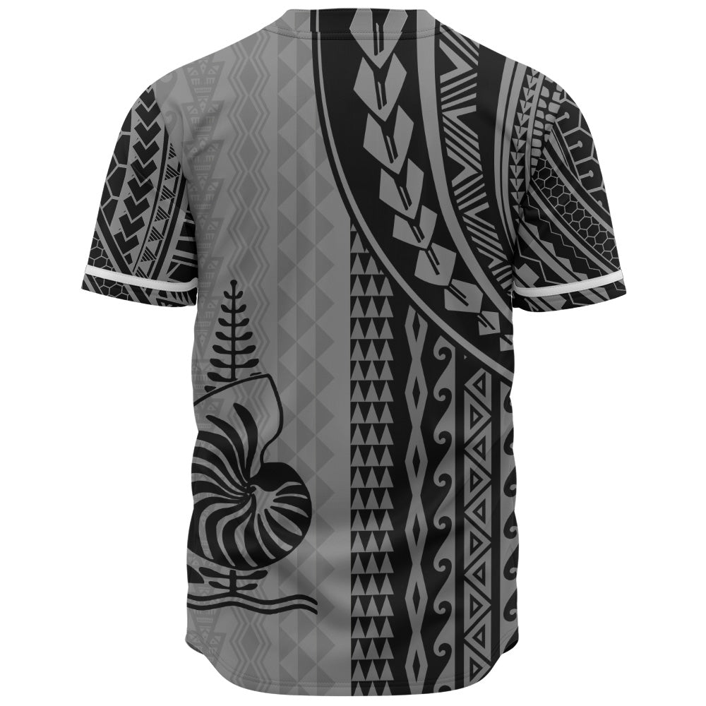 New Caledonia Baseball Shirt Polynesian Tattoo