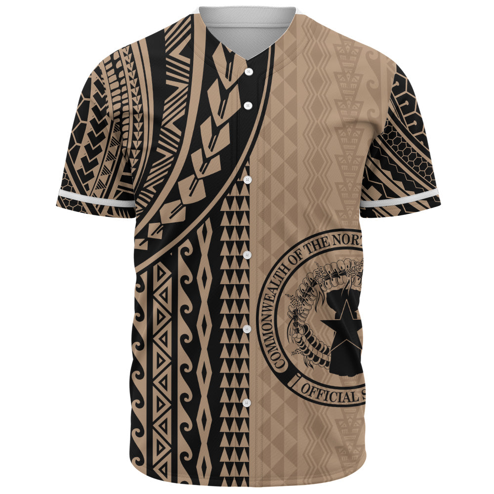 Northern Mariana Islands Baseball Shirt Polynesian Tattoo