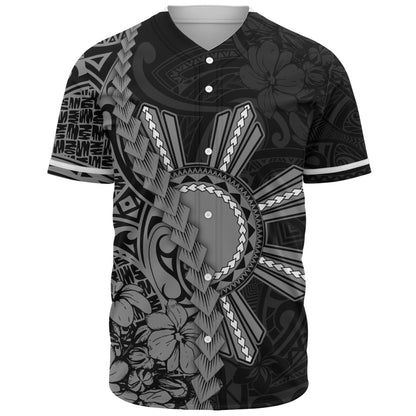 Philippines Filipinos Baseball Shirt Sampaguita Flower Tribal Fusion Style