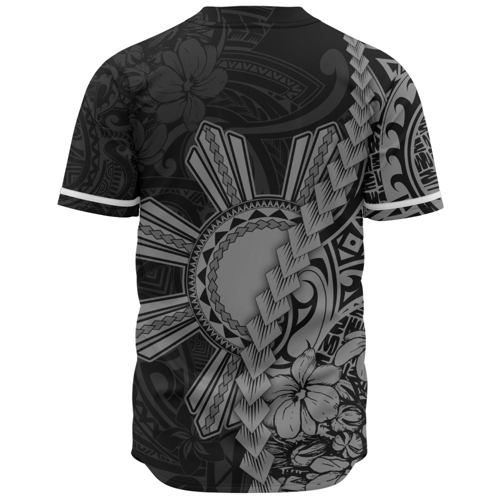 Philippines Filipinos Baseball Shirt Sampaguita Flower Tribal Fusion Style