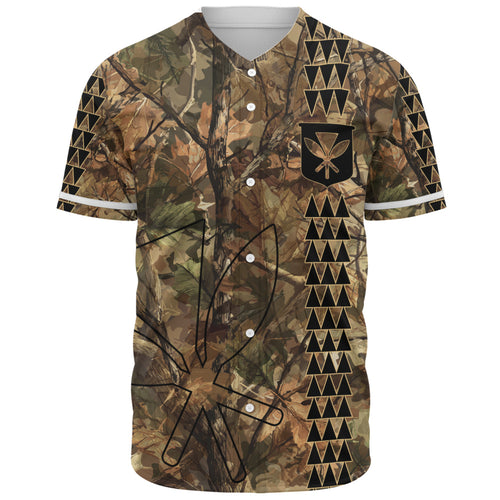 Hawaii Baseball Shirt Woodland Kanaka Camo Style