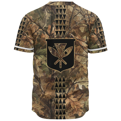 Hawaii Baseball Shirt Woodland Kanaka Camo Style