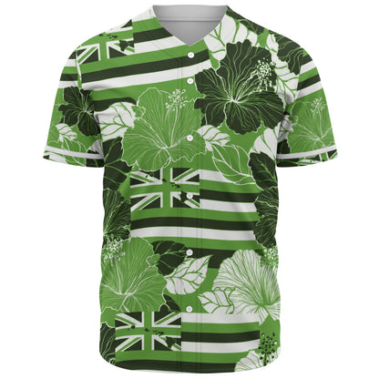 Hawaii Baseball Shirt Hibiscus Flag Map Island Pride
