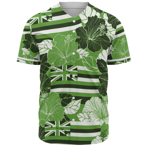 Hawaii Baseball Shirt Hibiscus Flag Map Island Pride
