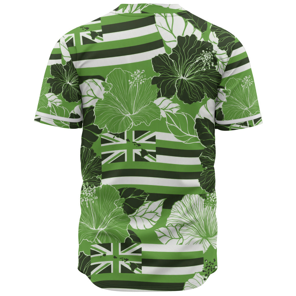 Hawaii Baseball Shirt Hibiscus Flag Map Island Pride