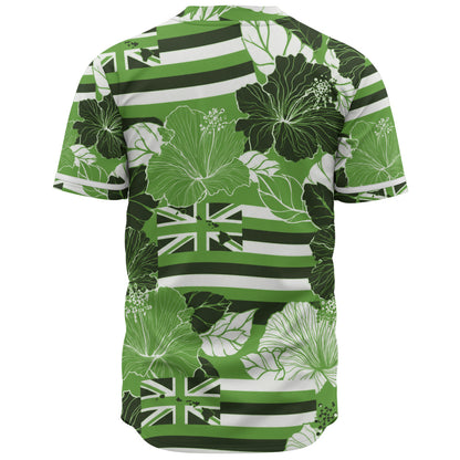 Hawaii Baseball Shirt Hibiscus Flag Map Island Pride