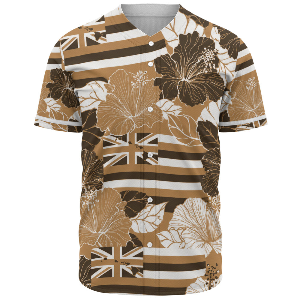 Hawaii Baseball Shirt Hibiscus Flag Map Island Pride