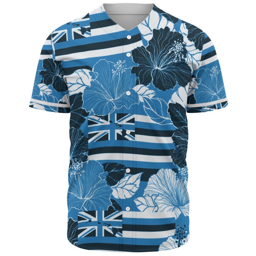 Hawaii Baseball Shirt Hibiscus Flag Map Island Pride