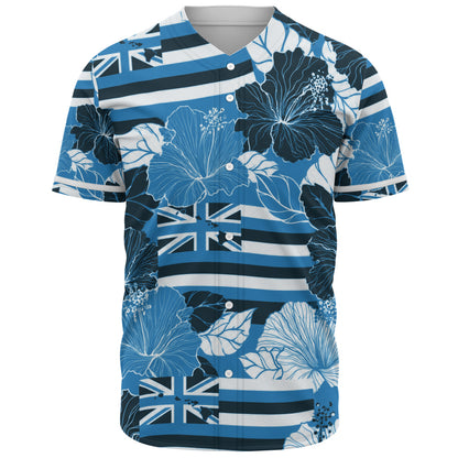 Hawaii Baseball Shirt Hibiscus Flag Map Island Pride
