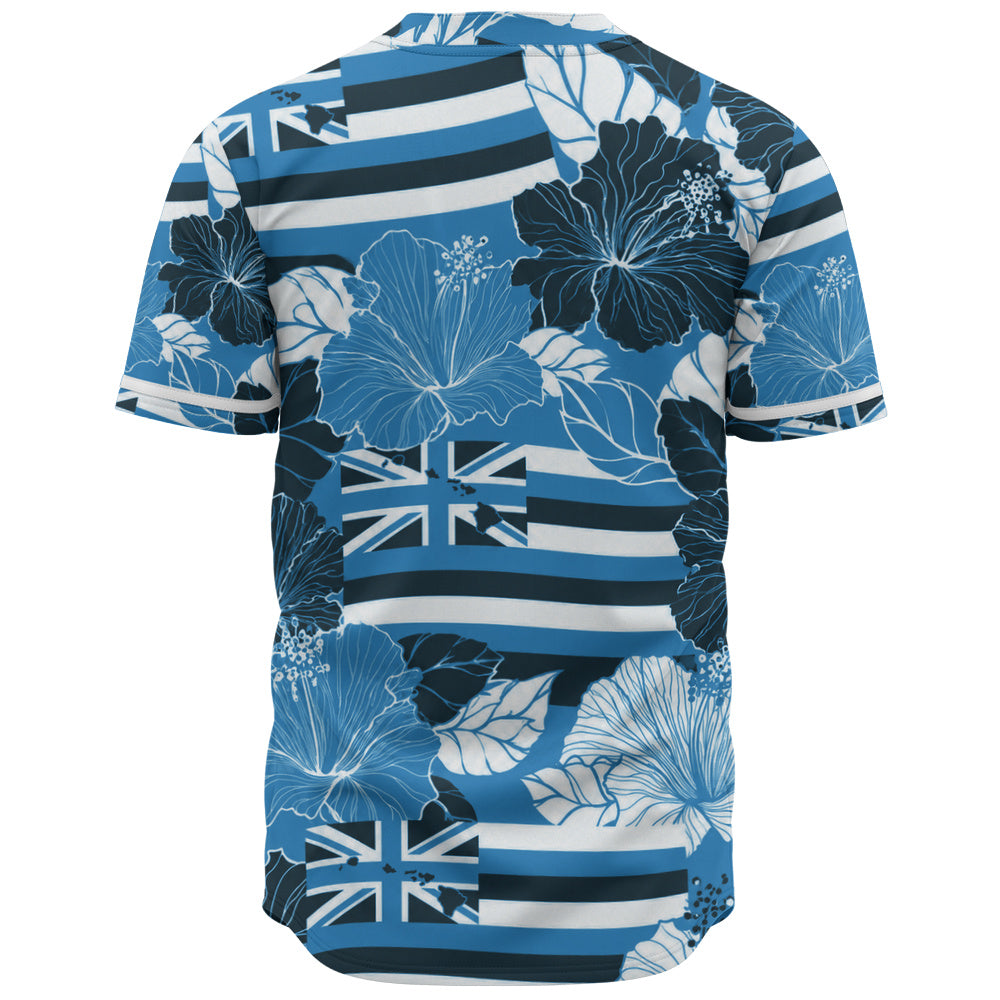 Hawaii Baseball Shirt Hibiscus Flag Map Island Pride