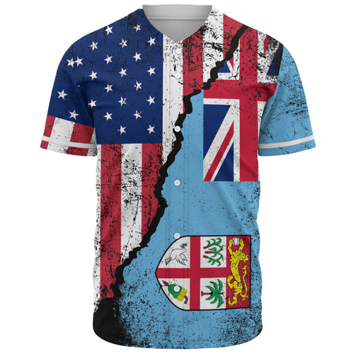 Fiji Baseball Shirt Fijian American Unity Style
