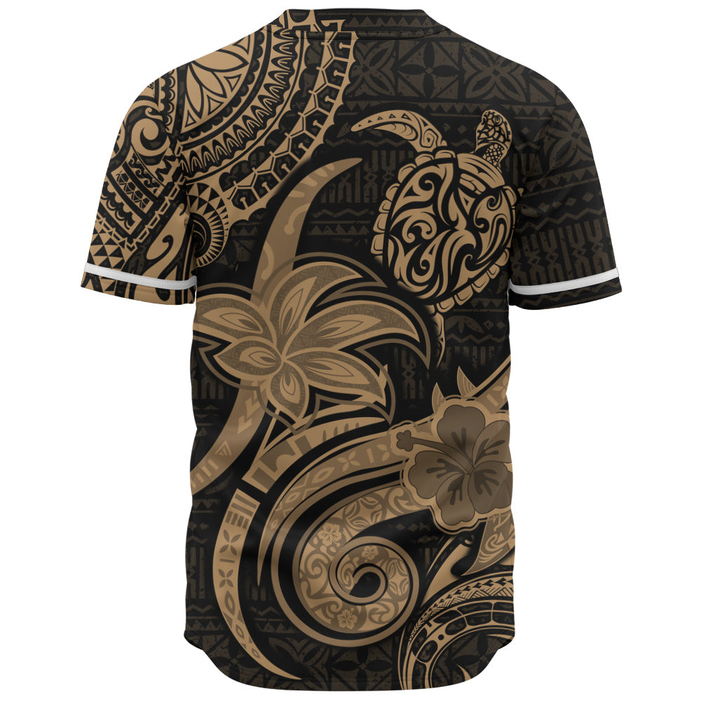 Hawaii Baseball Shirt Honu Turtle Hibiscus Tribal Legacy