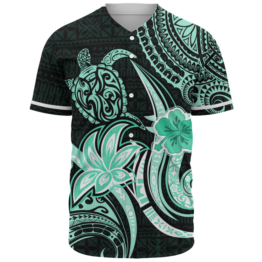 Hawaii Baseball Shirt Honu Turtle Hibiscus Tribal Legacy