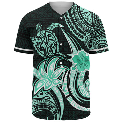 Hawaii Baseball Shirt Honu Turtle Hibiscus Tribal Legacy
