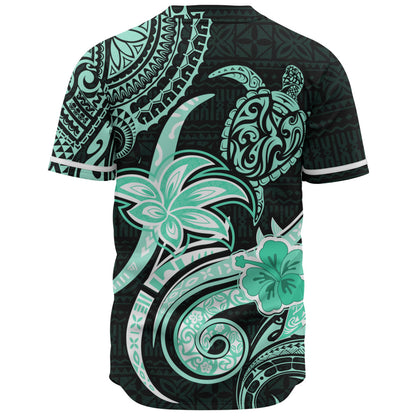 Hawaii Baseball Shirt Honu Turtle Hibiscus Tribal Legacy