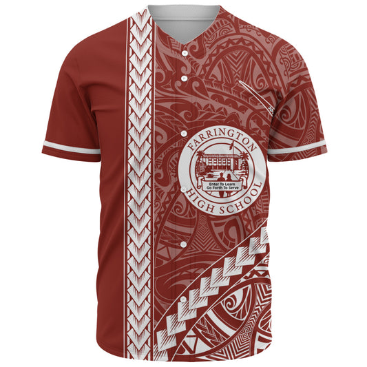 Farrington High School Baseball Shirt Tribal Polynesian Pride Style