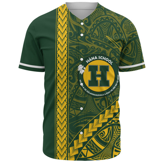 Hana High and Elementary School Baseball Shirt Tribal Polynesian Pride Style
