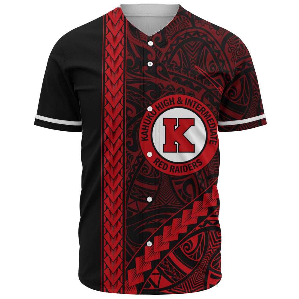 Kahuku High & Intermediate School Baseball Shirt Tribal Polynesian Pride Style