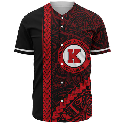 Kahuku High & Intermediate School Baseball Shirt Tribal Polynesian Pride Style