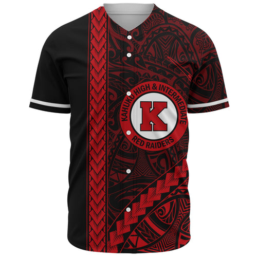 Kahuku High & Intermediate School Baseball Shirt Tribal Polynesian Pride Style