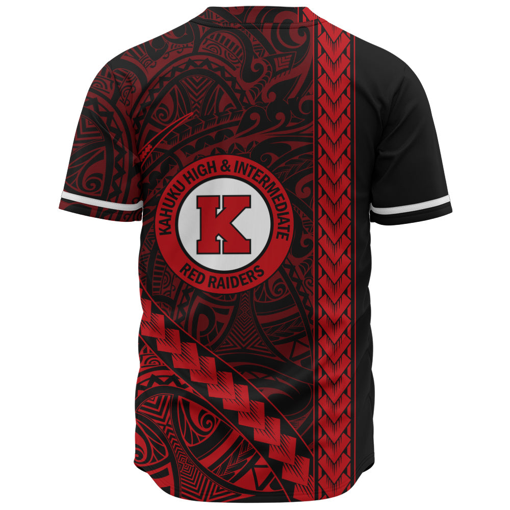 Kahuku High & Intermediate School Baseball Shirt Tribal Polynesian Pride Style