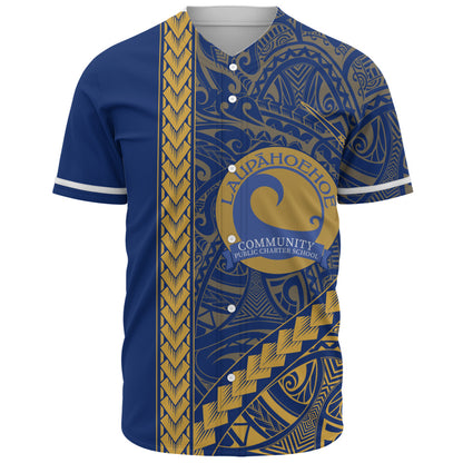 Laupāhoehoe Community Public Charter School Baseball Shirt Tribal Polynesian Pride Style
