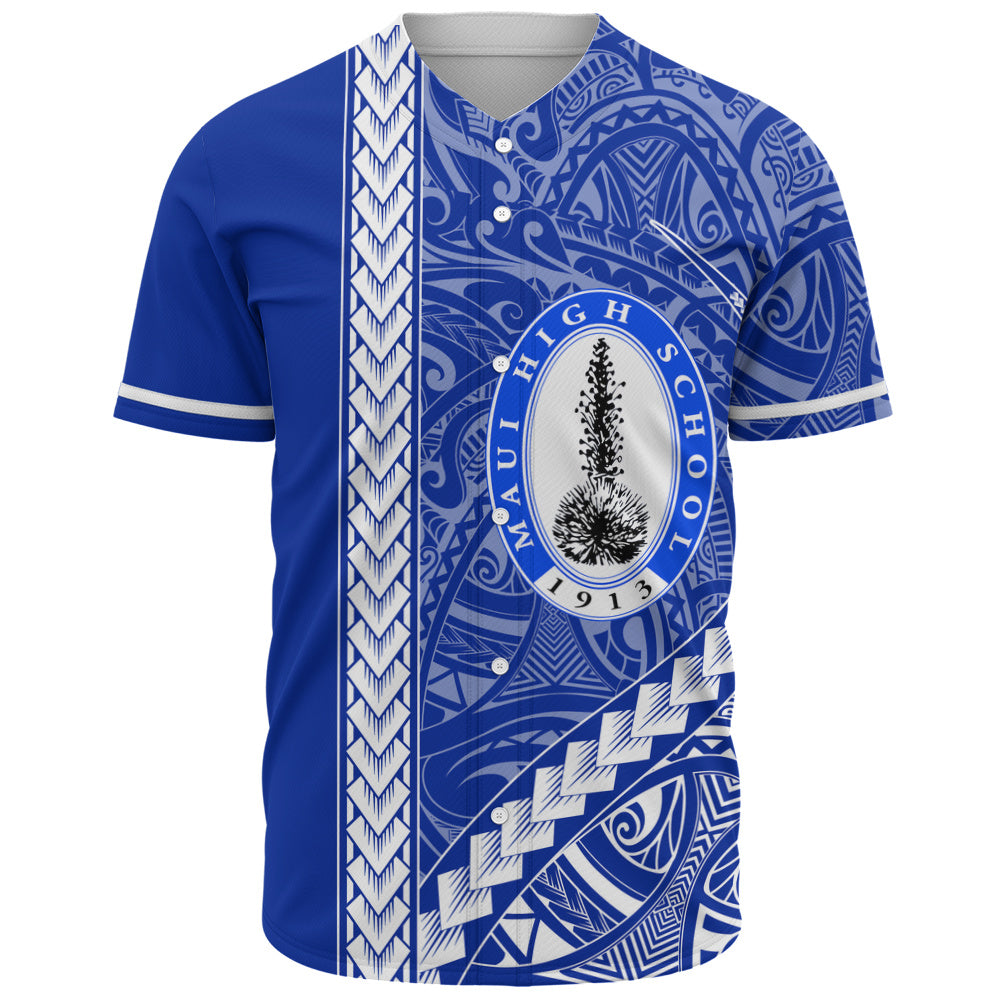 Maui High School Baseball Shirt Tribal Polynesian Pride Style
