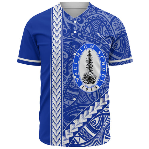Maui High School Baseball Shirt Tribal Polynesian Pride Style