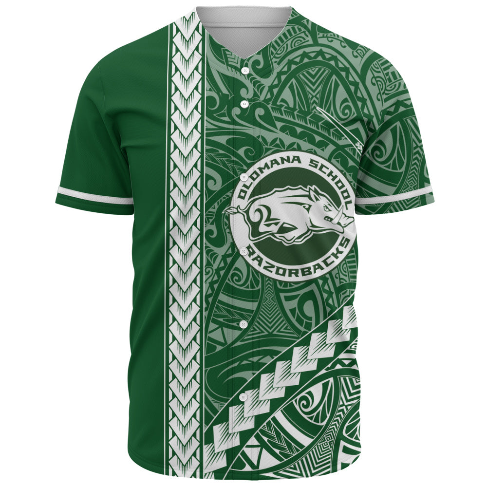 Olomana High & Intermediate School Baseball Shirt Tribal Polynesian Pride Style