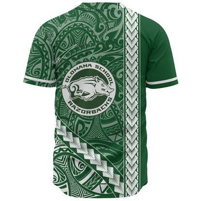 Olomana High & Intermediate School Baseball Shirt Tribal Polynesian Pride Style