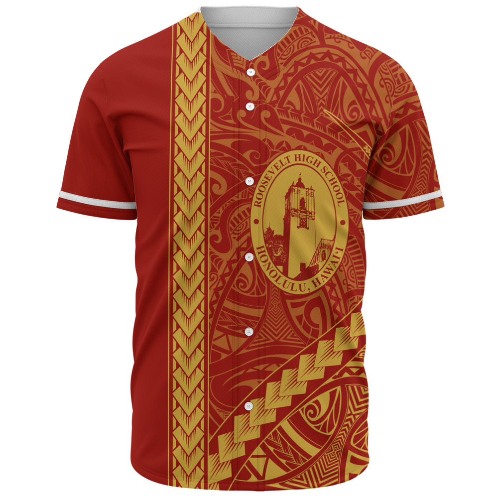 President Theodore Roosevelt High School Baseball Shirt Tribal Polynesian Pride Style