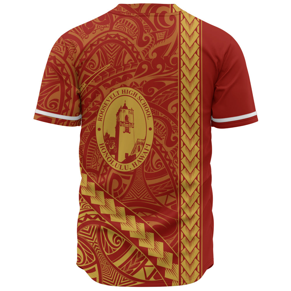 President Theodore Roosevelt High School Baseball Shirt Tribal Polynesian Pride Style