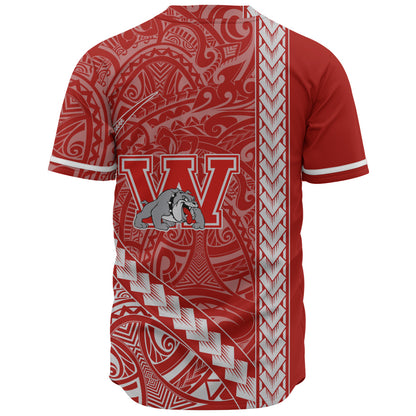 Waialua High and Intermediate School Baseball Shirt Tribal Polynesian Pride Style