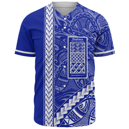 Waimea Middle Public Conversion Charter School Baseball Shirt Tribal Polynesian Pride Style