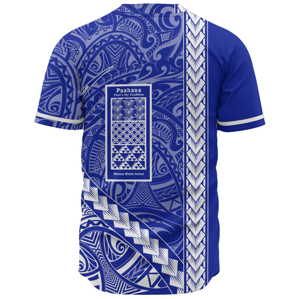Waimea Middle Public Conversion Charter School Baseball Shirt Tribal Polynesian Pride Style