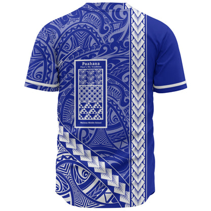 Waimea Middle Public Conversion Charter School Baseball Shirt Tribal Polynesian Pride Style