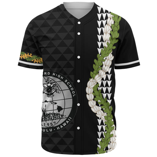 Admiral Arthur W. Radford High School Baseball Shirt Puakenikeni Maile Flower Lei
